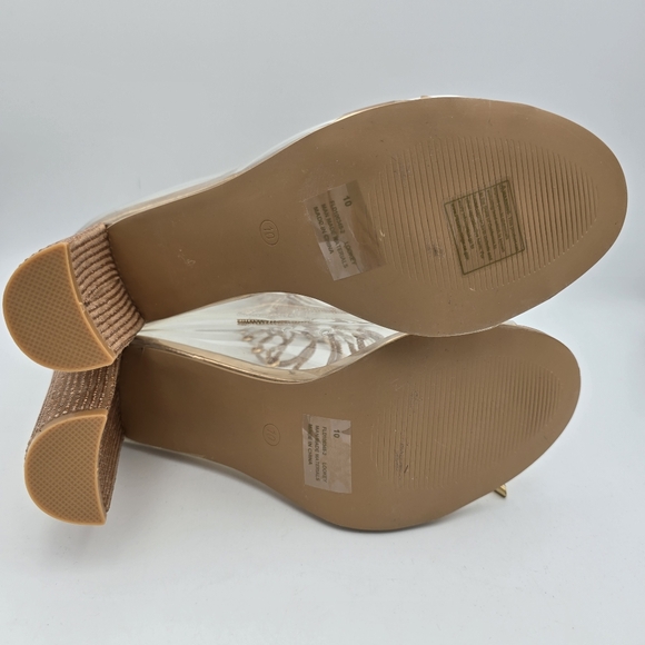 NWOT Cape Robbin Lookey Rose Gold Clear See-through Transparent Heeled Booties - Picture 11 of 16